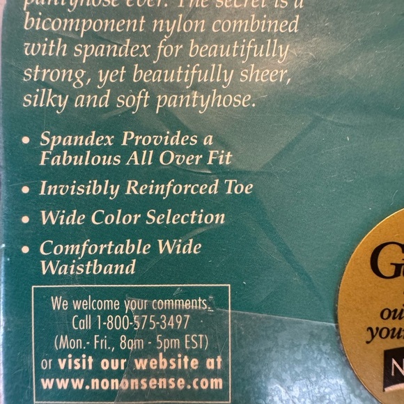 Vintage Pantyhose No Nonsense Control Top Premium Nylon Tan Size A Reinforced - Picture 7 of 10